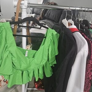 Live 4 Truth Green Ruffle Crop Top
